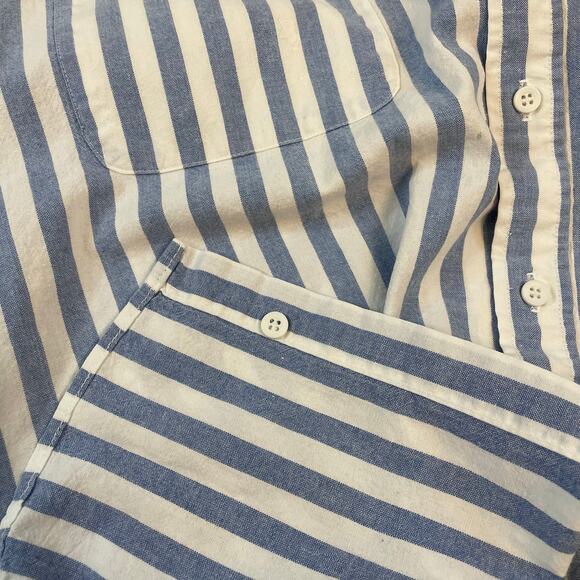 Vintage Duck Head Mens XL Striped Button Down Shirt Blue White Cotton USA - Picture 7 of 9